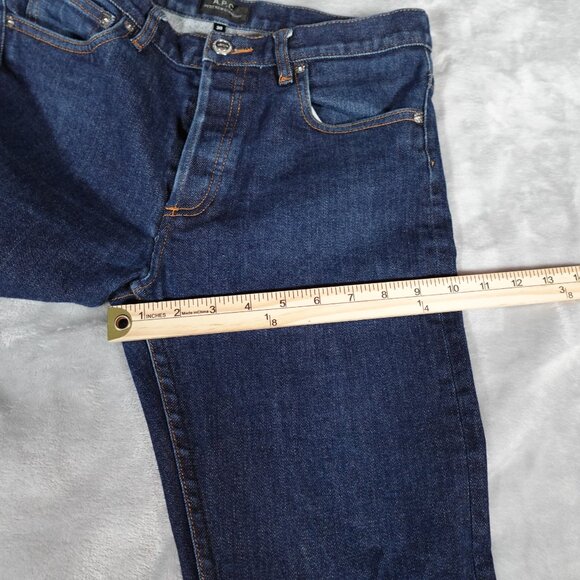 A.P.C Petite New Standard Denim Jeans Mens 30x29 Skinny Fit Low Rise Button Fly - Picture 10 of 11